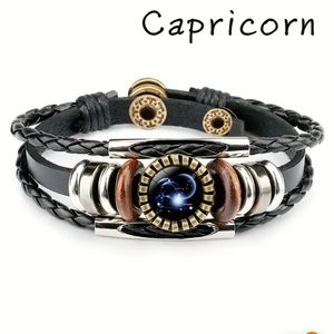 CAPRICORN Constellation Beaded PU Leather And Charm Bracelet ♑️